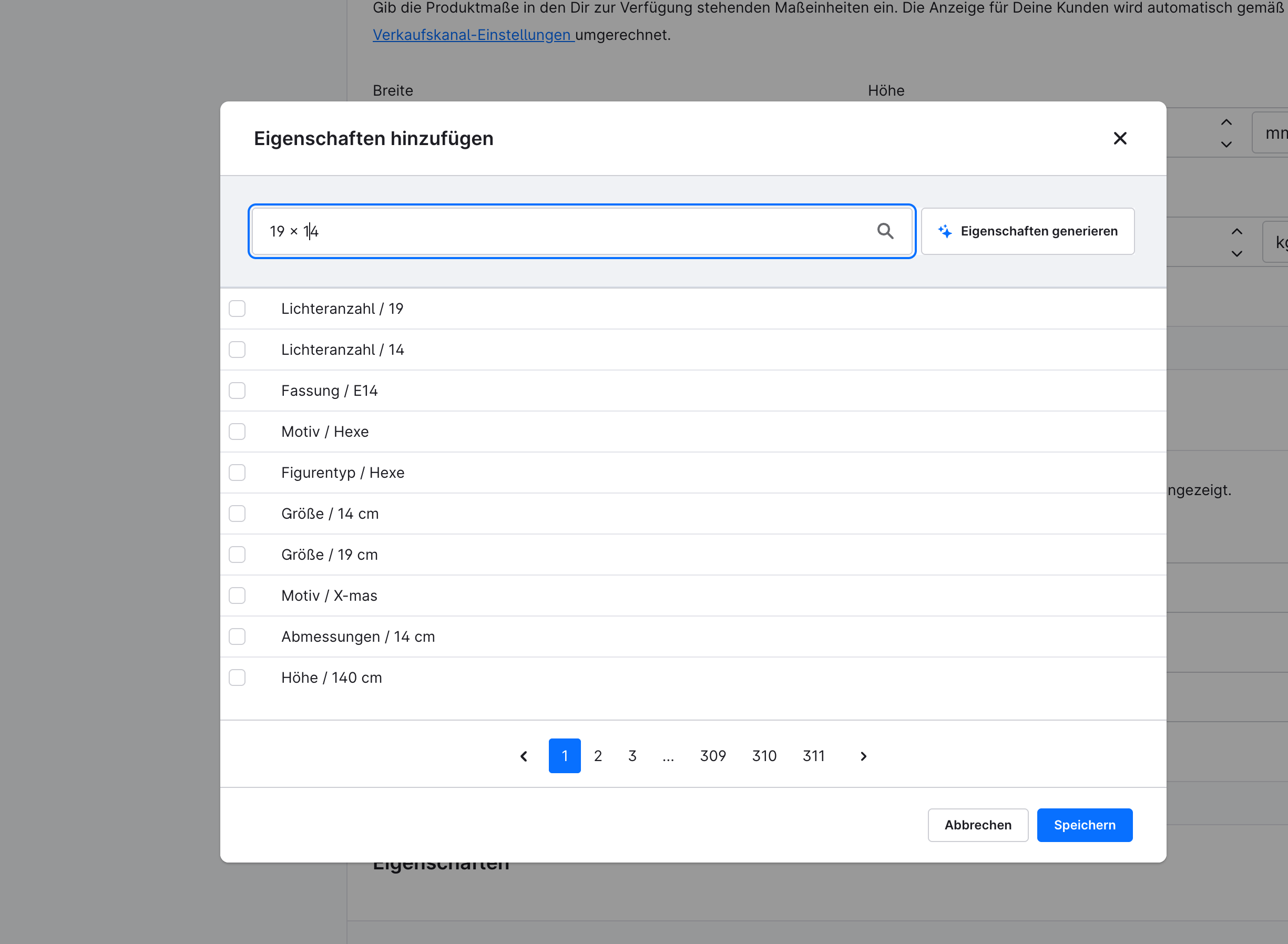 Sans plugin : recherche de 19 × 14 avec 311 pages de résultats